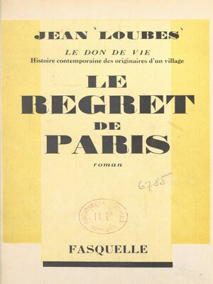cover image of Le don de vie, histoire contemporaine des originaires d'un village (1)
